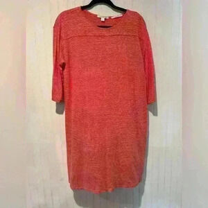 Trenery red striped linen t-shirt midi dress sz. Large EUC. Lightweight casual